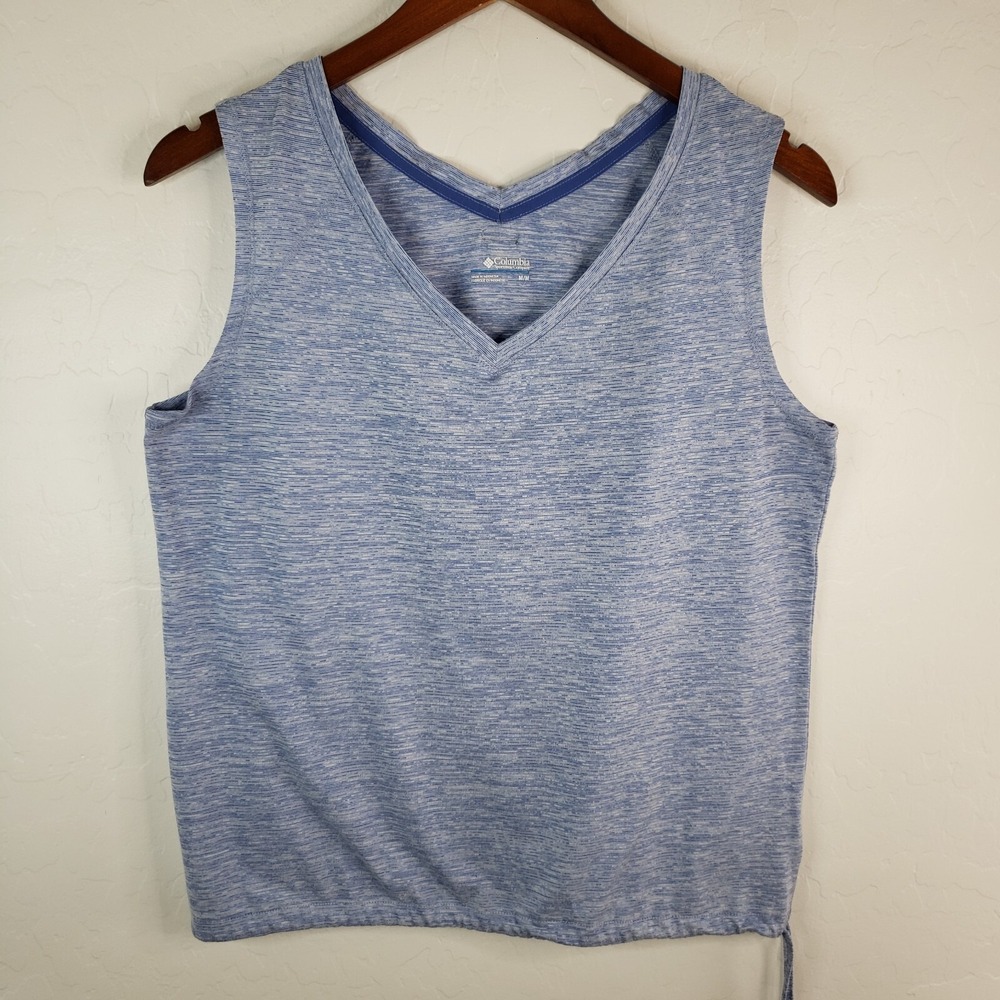Columbia T-Shirt Women's Medium Sleeveless V-Neck Pull String Waist Tank Top